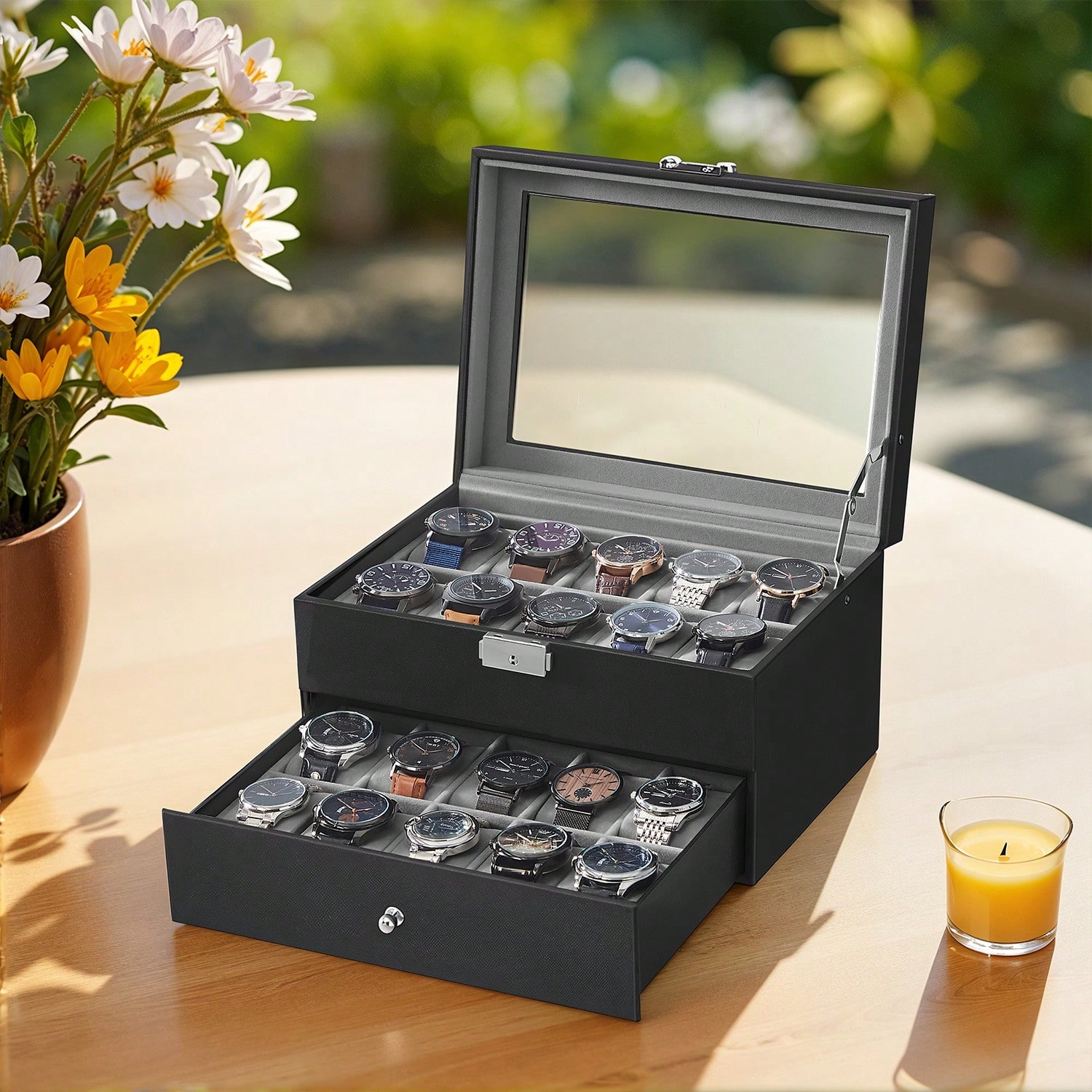 Jewelry Watches For Men - Коробка для часов на 20 отделений