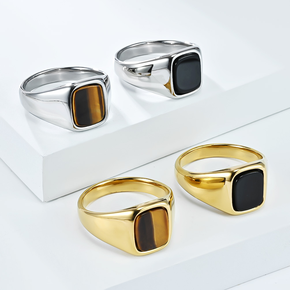 Mens Signet Ring - Новое модное винтажное кольцо-печатка из нержавеющей