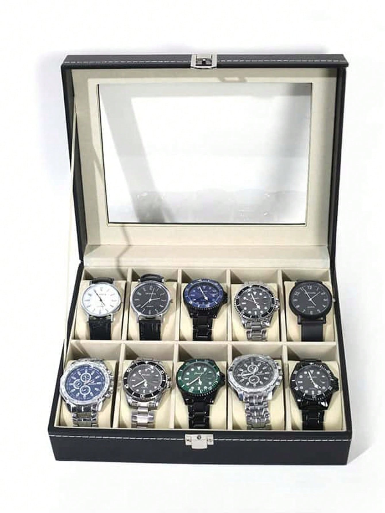 Jewelry Watches For Men - Кожаная шкатулка для часов с замком,