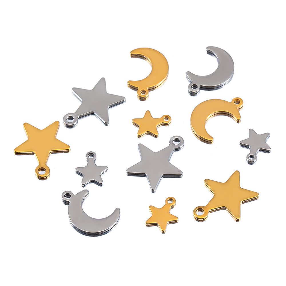 Moon Star Earrings - 20 шт., ожерелье из нержавеющей стали