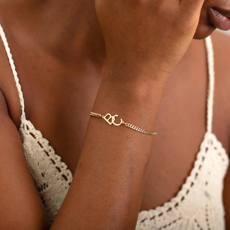 Minimalist Ring Stackable - Изящный минималистичный браслет с индивидуальными инициалами,