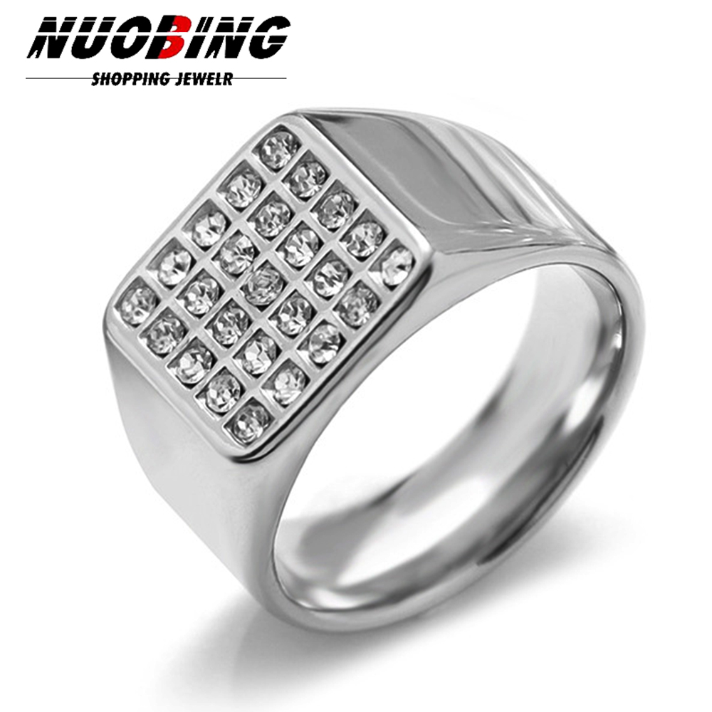 Mens Signet Ring - 14-миллиметровое нежное блестящее кольцо-печатка с кубическим