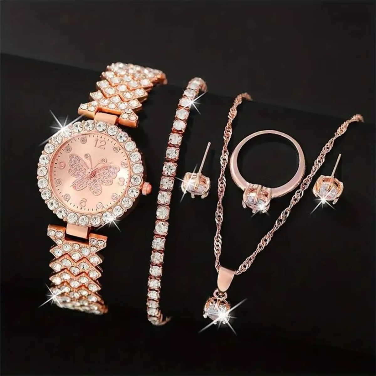 6 шт./компл., роскошные женски – обзор и цена Jewelry Watches Luxury