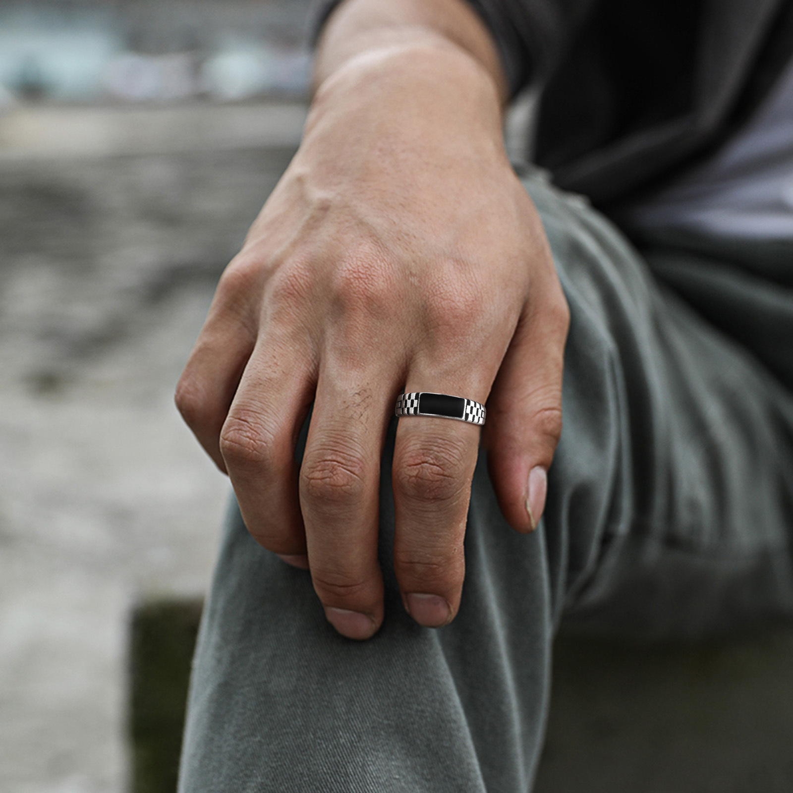 Мужские открытые кольца Vnox,  – обзор и цена Mens Signet Ring