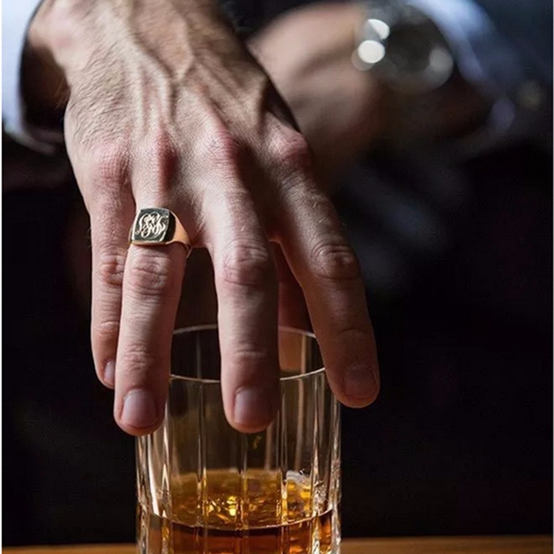 Мужское кольцо в виде знака из – обзор и цена Mens Signet Ring