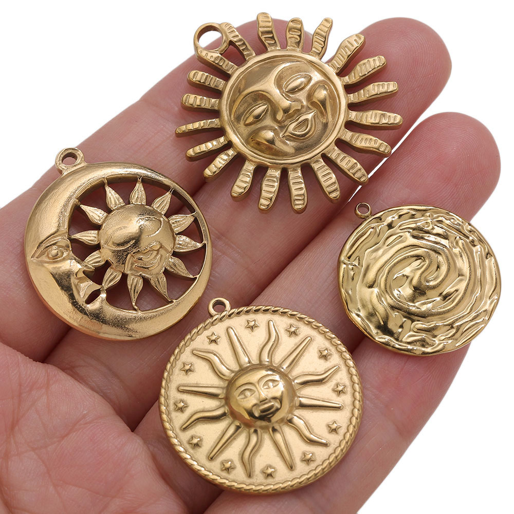 5 шт. Золотые подвески PVD из  – обзор и цена Moon Star Earrings