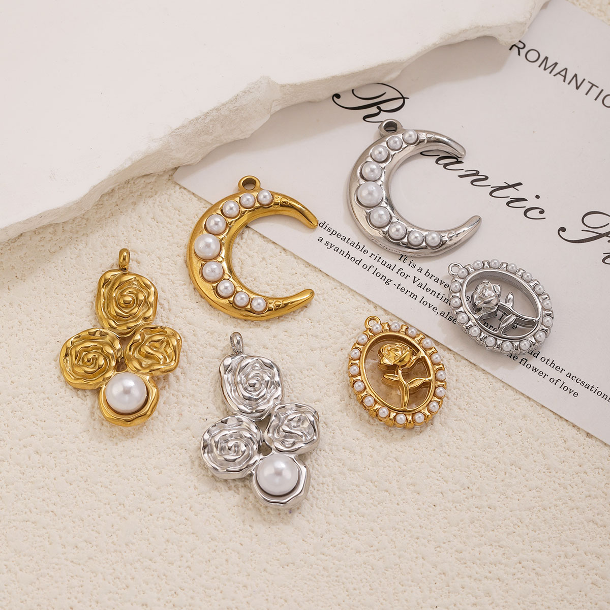 5 шт. подвесок-шармов из нержа – обзор и цена Moon Star Earrings