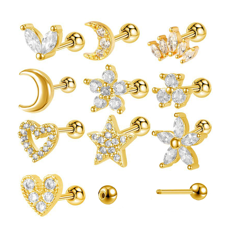 1 шт., 99% чистый титан, спира – обзор и цена Moon Star Earrings